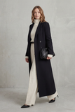 Manteau Long en Laine Femme Coupe Ajustée Chaud