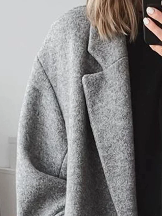 Manteau long femme en laine mélangée oversize