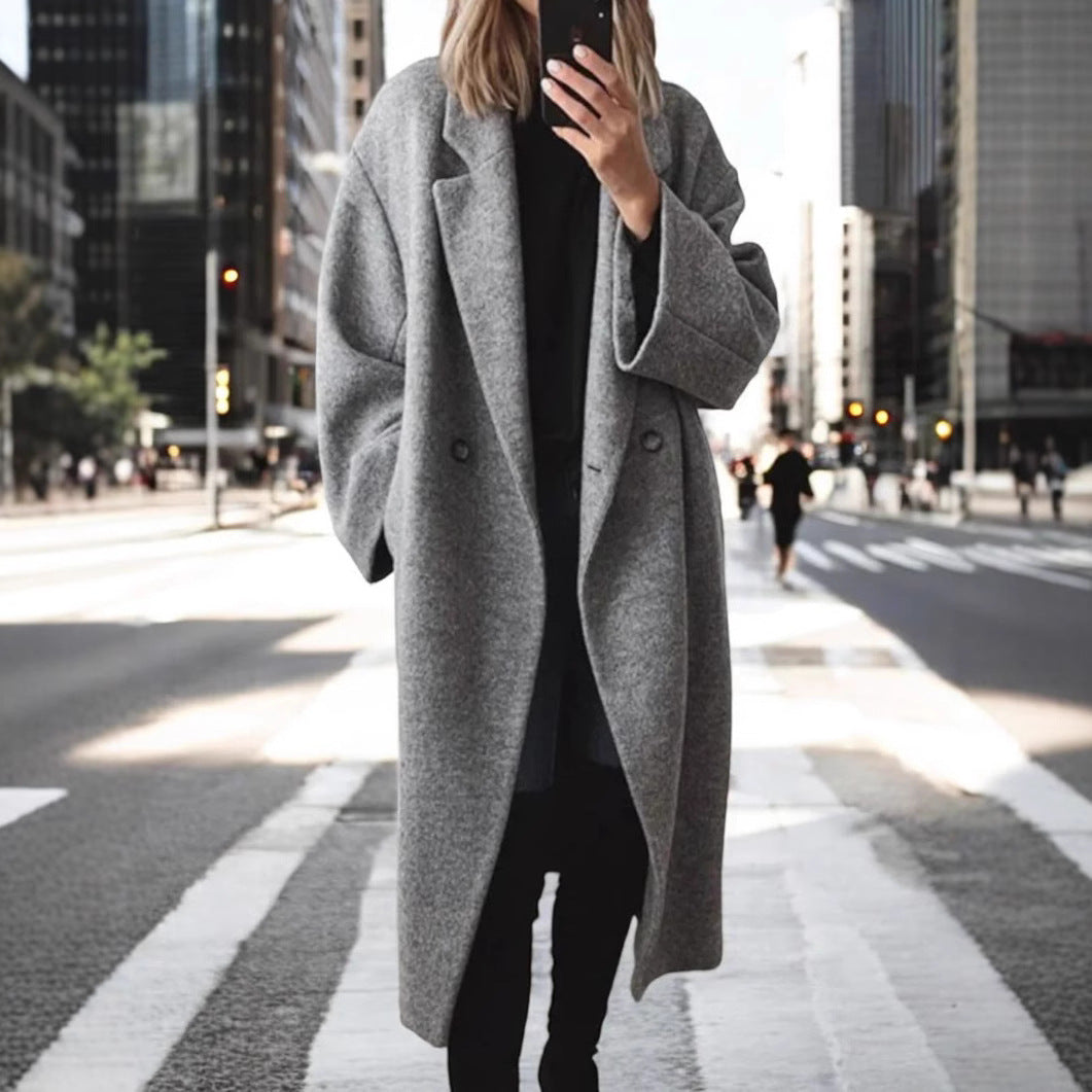 Manteau Long Oversize Croisé Femme