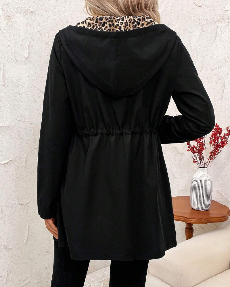 Manteau réversible femme imprimé léopard