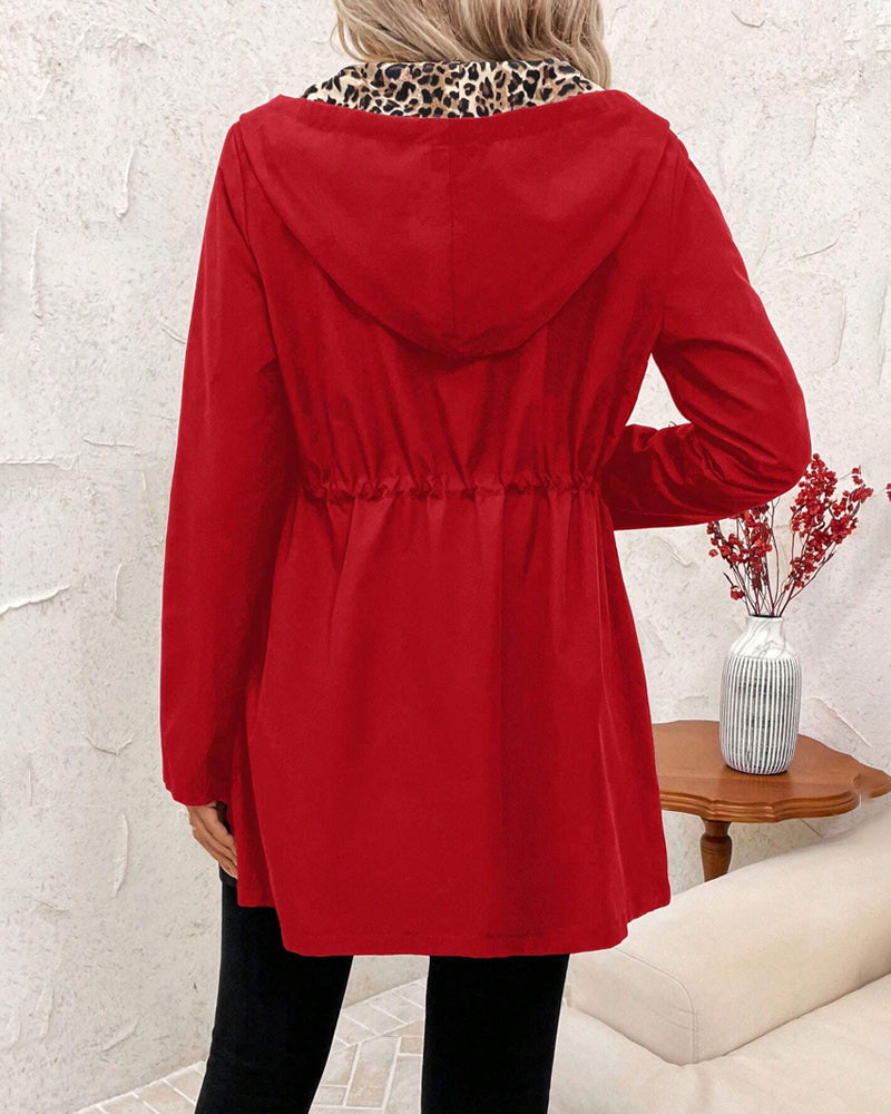 Manteau réversible femme imprimé léopard
