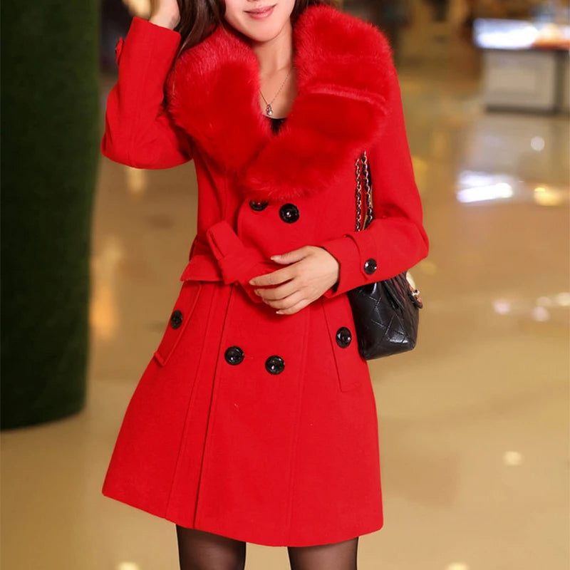 Chloé - Manteau Trapèze Col Fourrure