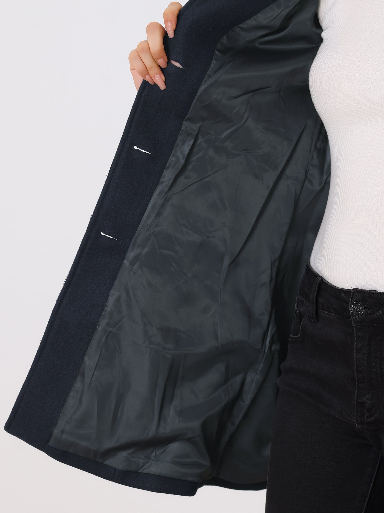 Manteau Trench Femme Hiver Simple Boutonnage