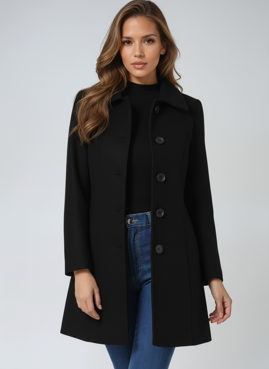 Manteau Trench Femme Hiver Simple Boutonnage