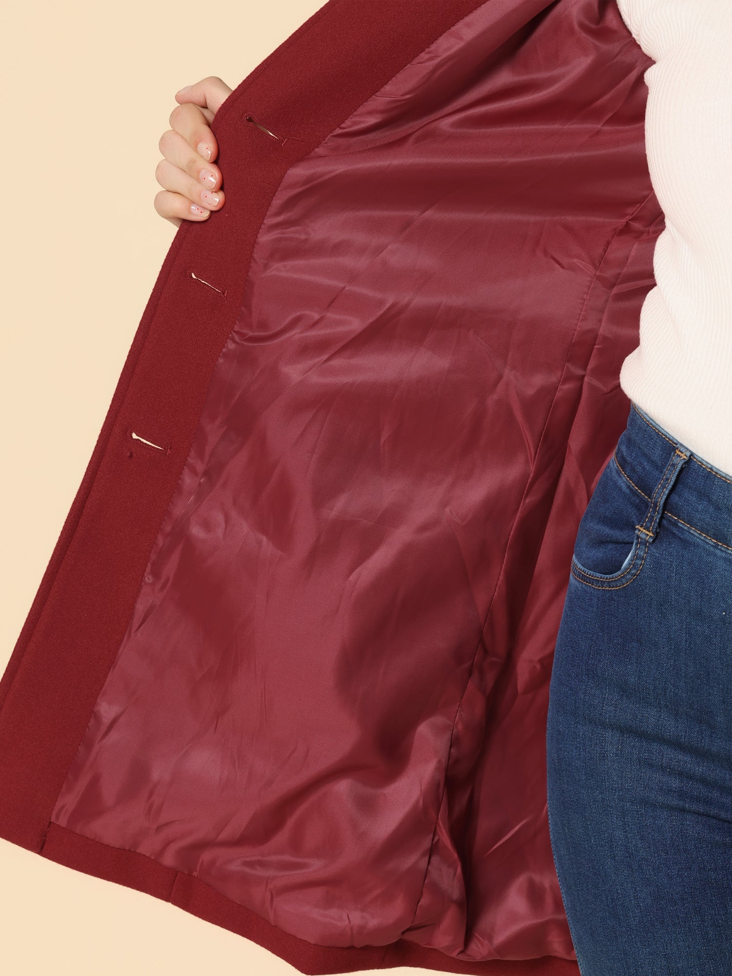Manteau Trench Femme Hiver Simple Boutonnage