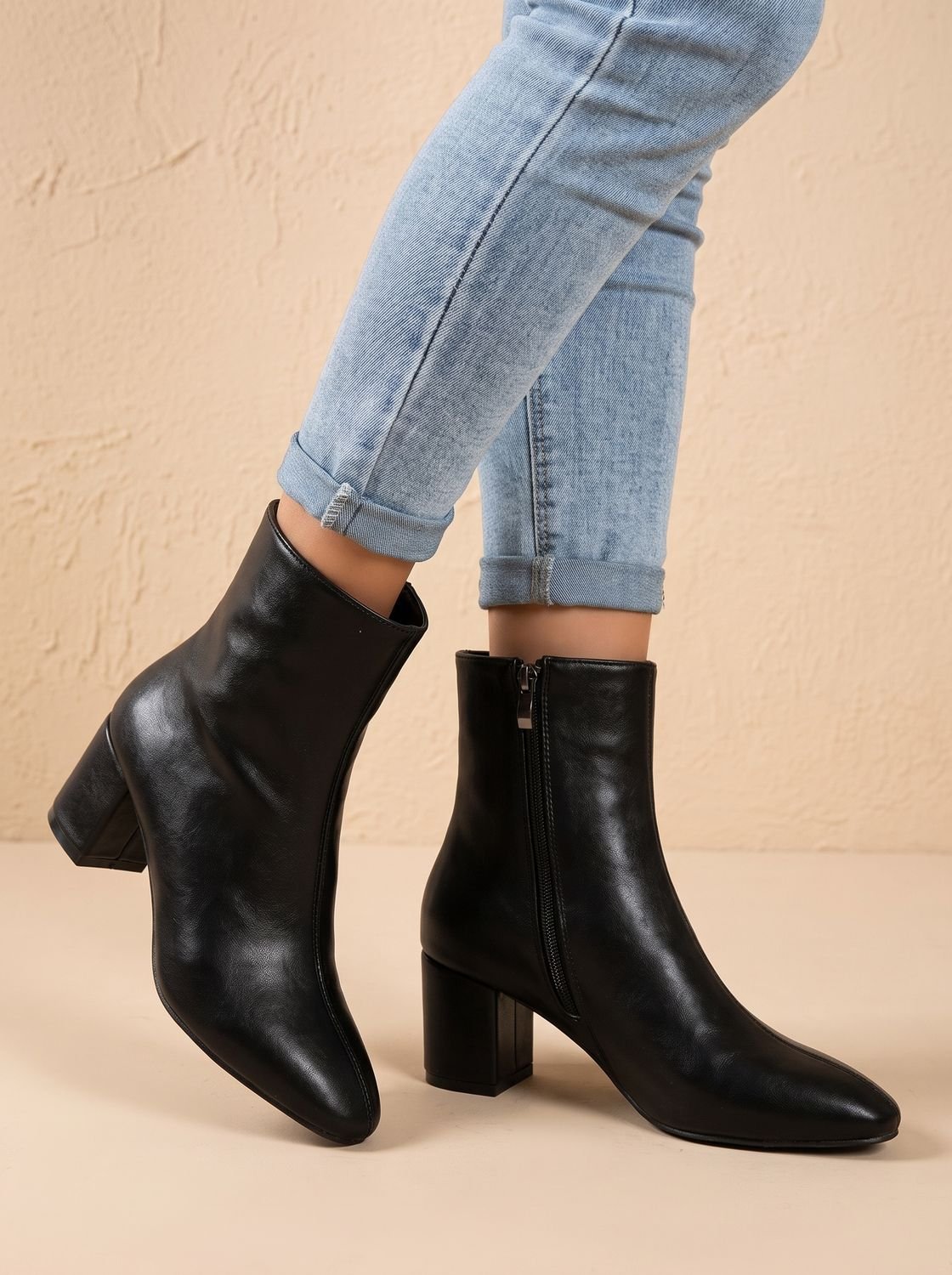 Marthe - Bottines Talon Bloc Zip
