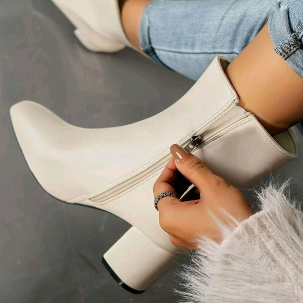 Marthe - Bottines Talon Bloc Zip