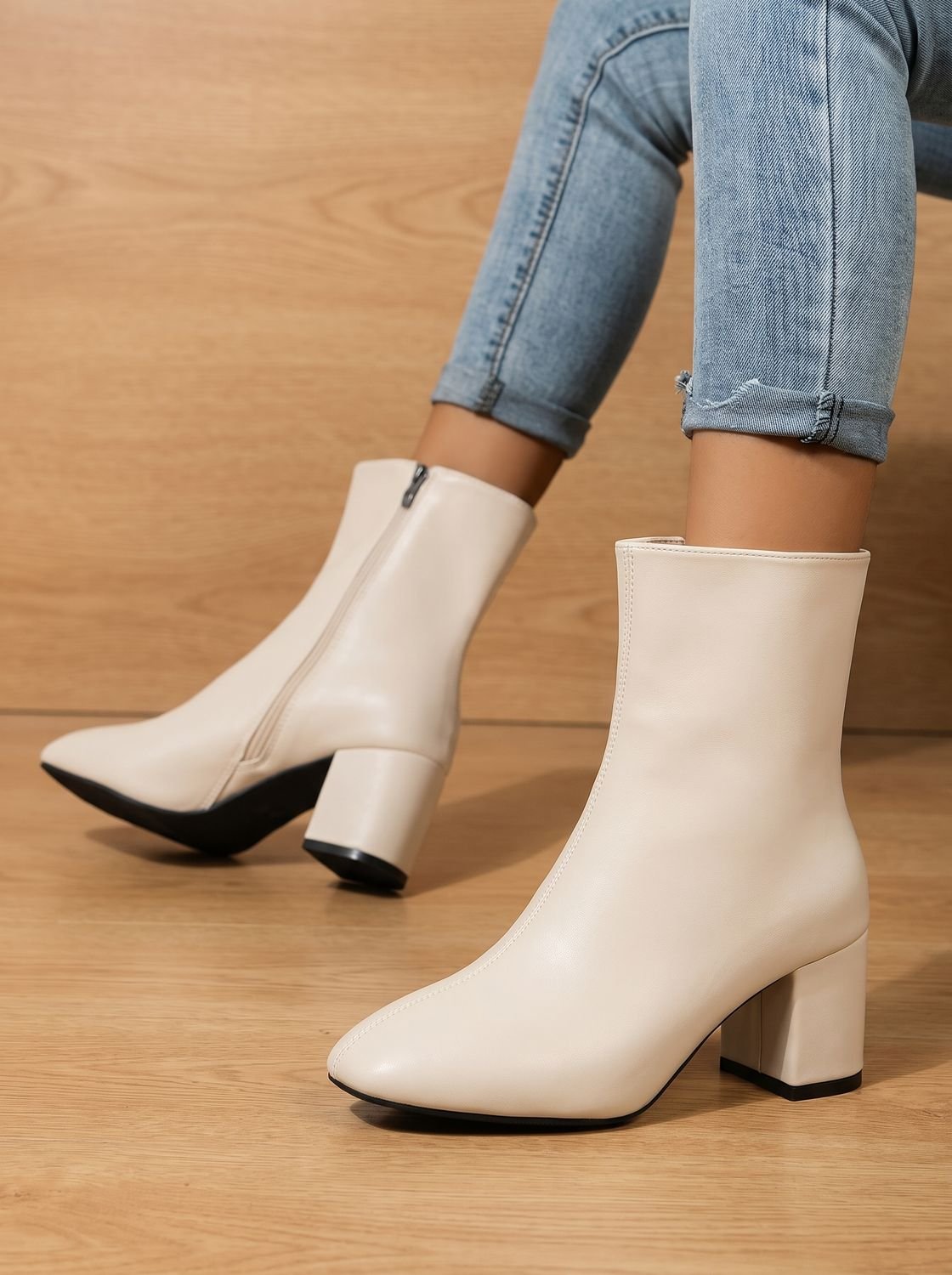 Marthe - Bottines Talon Bloc Zip