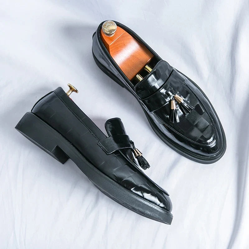 Mocassins Homme en Cuir Véritable à Pampilles