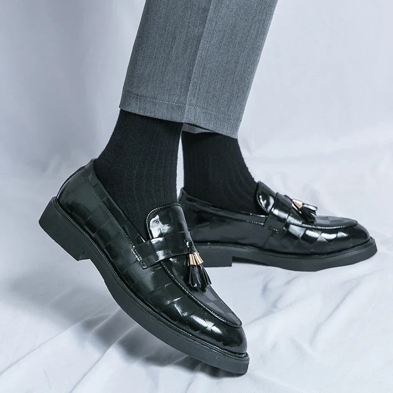 Mocassins Homme en Cuir Véritable à Pampilles