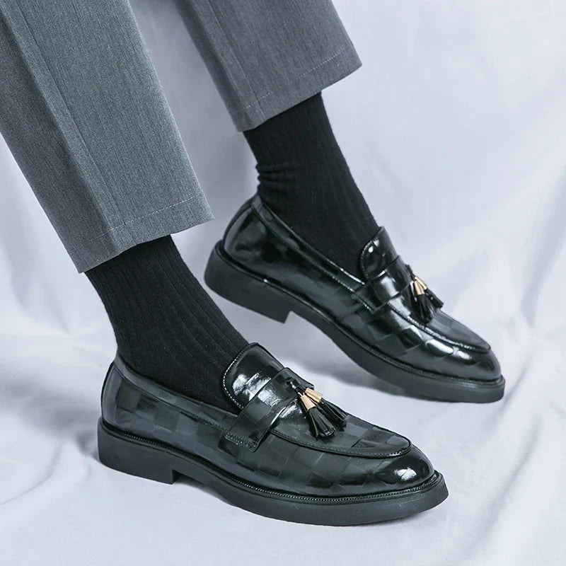Mocassins Homme en Cuir Véritable à Pampilles