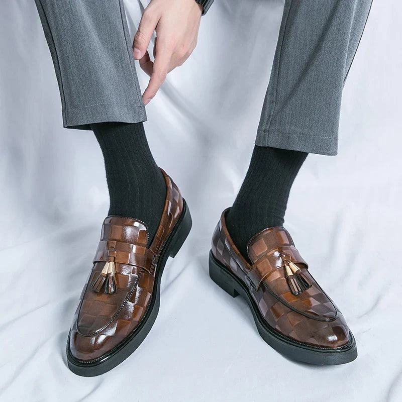 Mocassins Homme en Cuir Véritable à Pampilles
