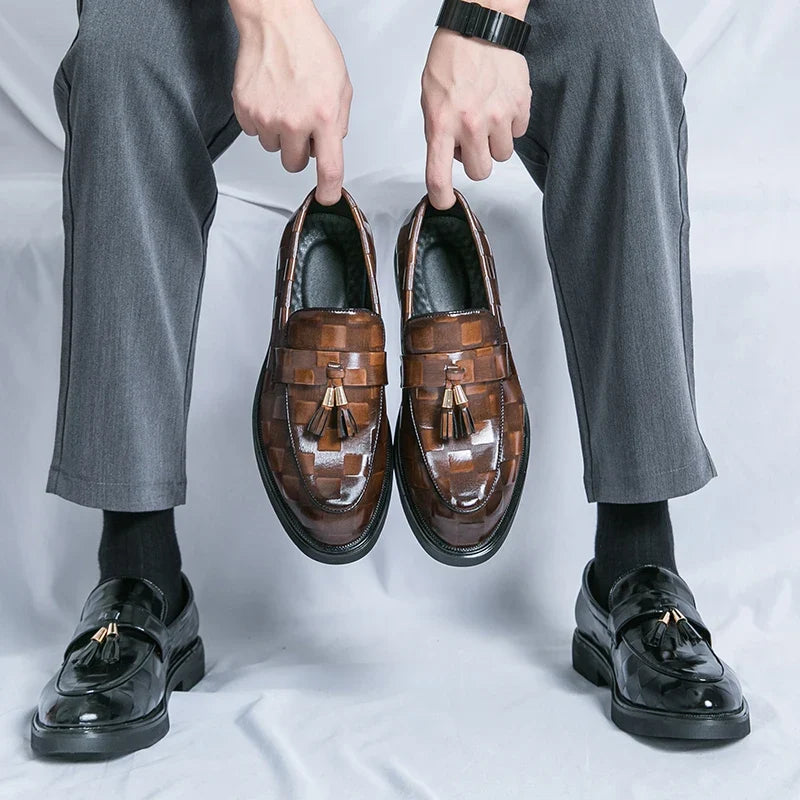 Mocassins Homme en Cuir Véritable à Pampilles