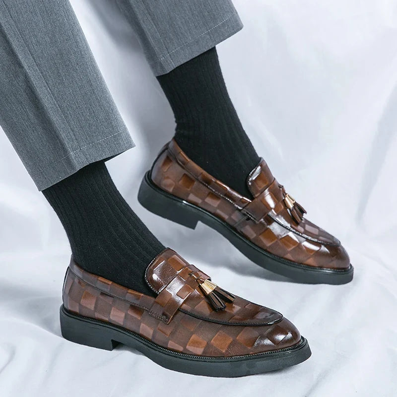 Mocassins Homme en Cuir Véritable à Pampilles