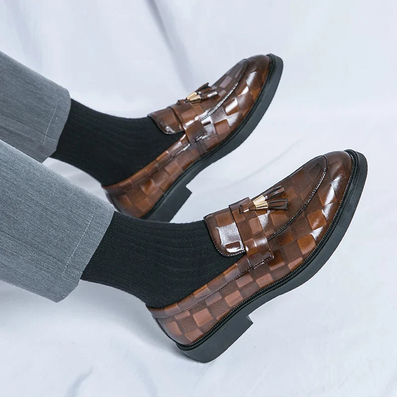 Mocassins Homme en Cuir Véritable à Pampilles
