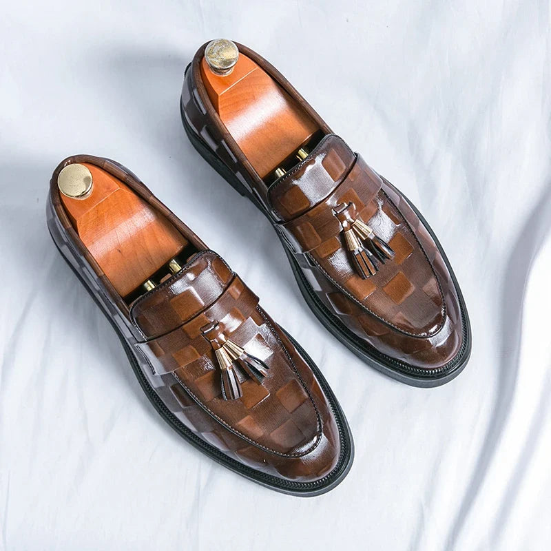 Mocassins Homme en Cuir Véritable à Pampilles