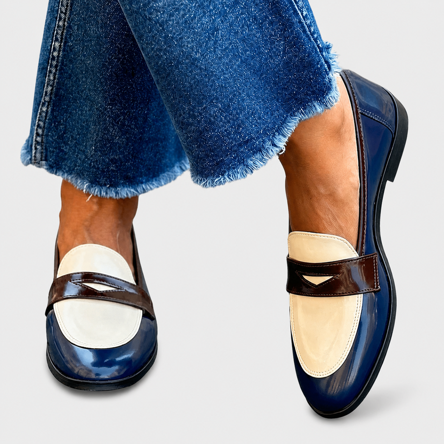 Léonie - Mocassins Contrastés Faits Main