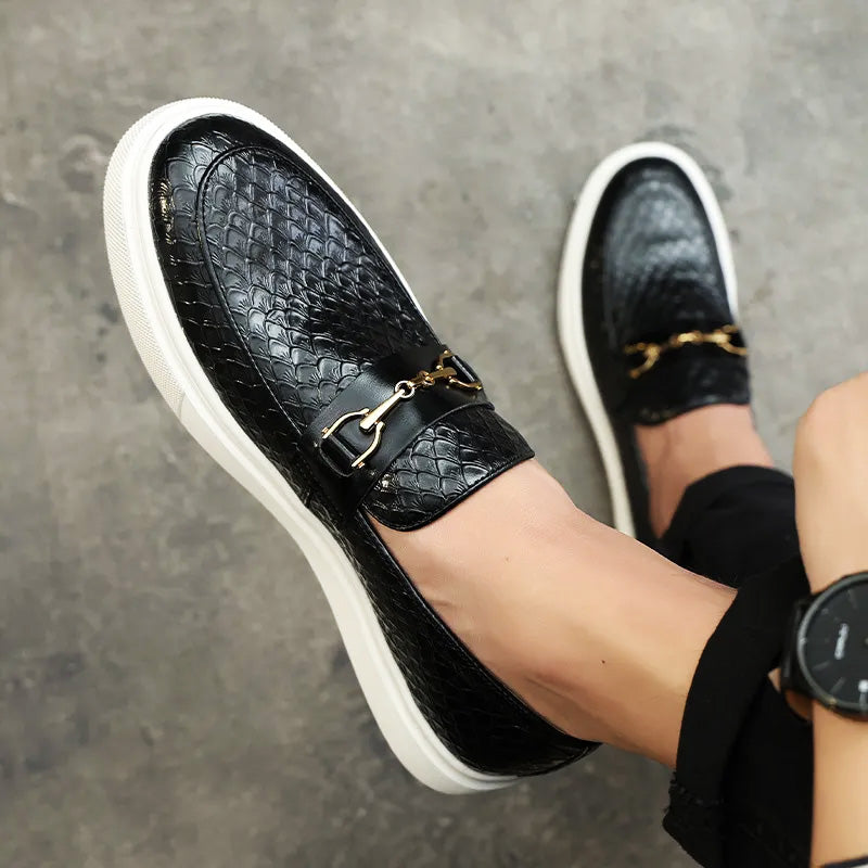 Yvonne - Mocassins Cuir Végan Tressés
