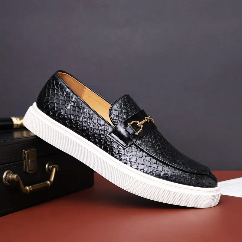 Yvonne - Mocassins Cuir Végan Tressés