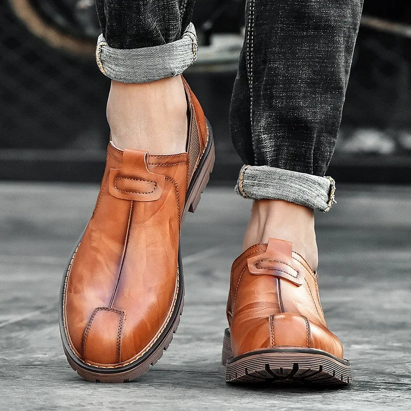 Mocassins en cuir véritable pour homme
