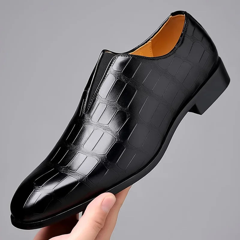 Mocassins en cuir véritable pour homme - Noir