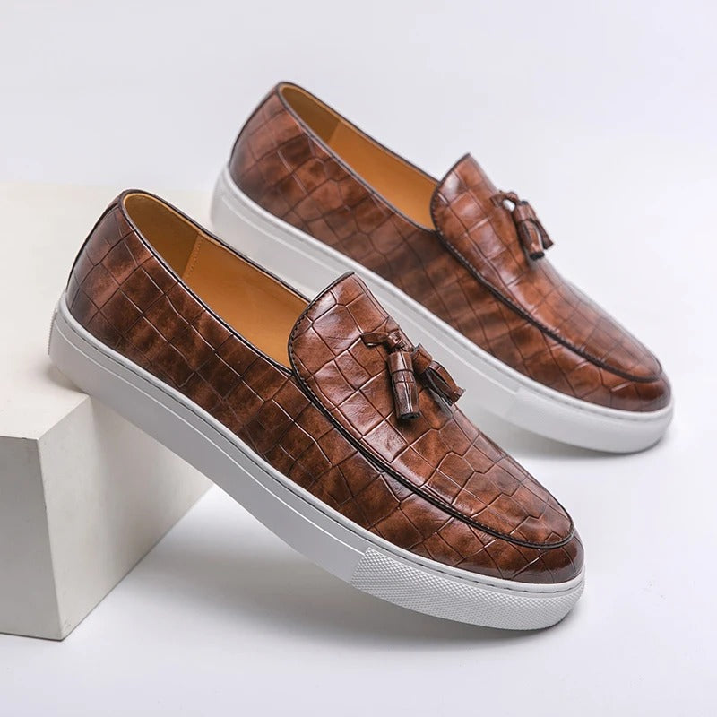 Mocassins en cuir confort semelle souple - Marron