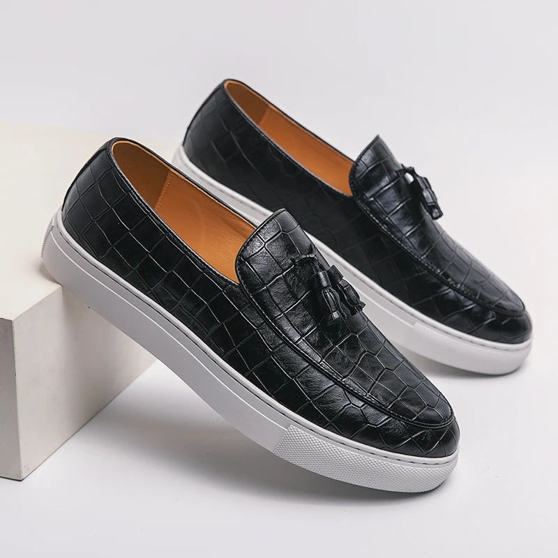 Mocassins en cuir confort semelle souple - Noir