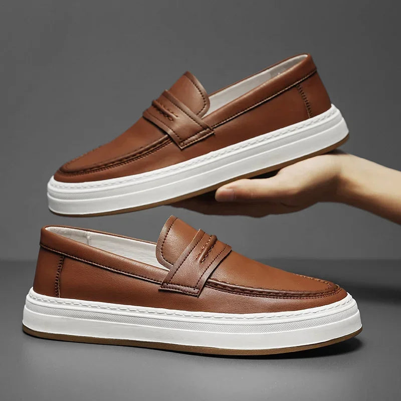 Mocassins en cuir véritable confort