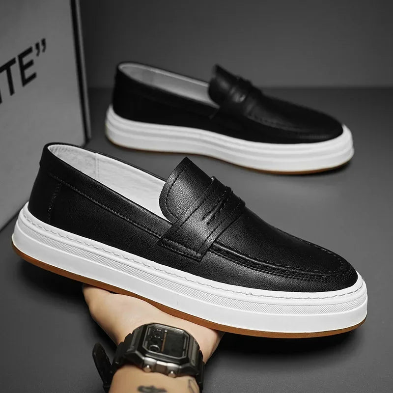 Mocassins en cuir véritable confort