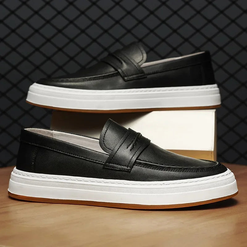 Mocassins en cuir véritable confort