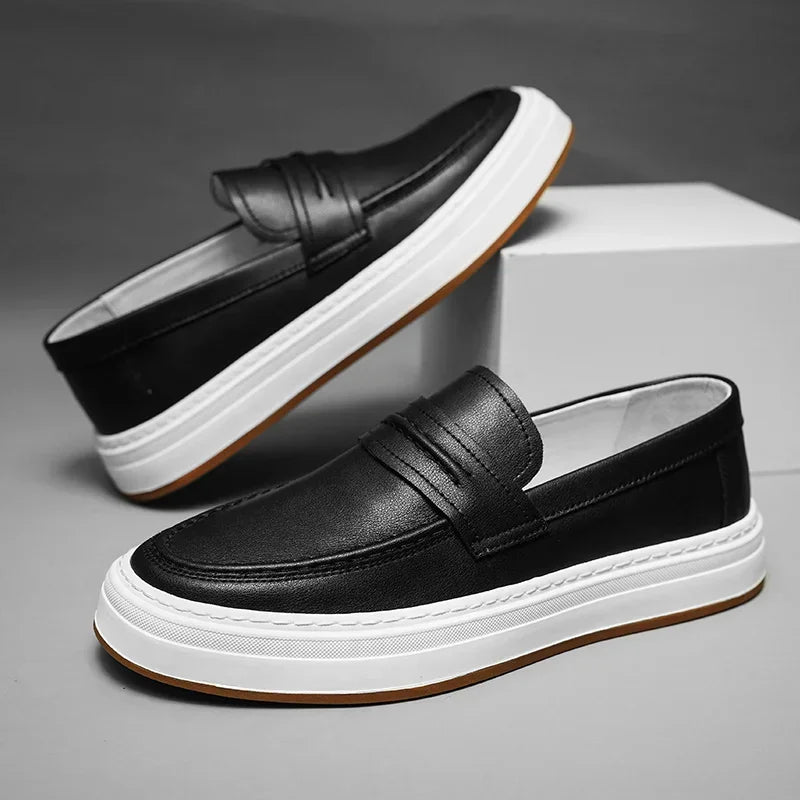 Mocassins en cuir véritable confort