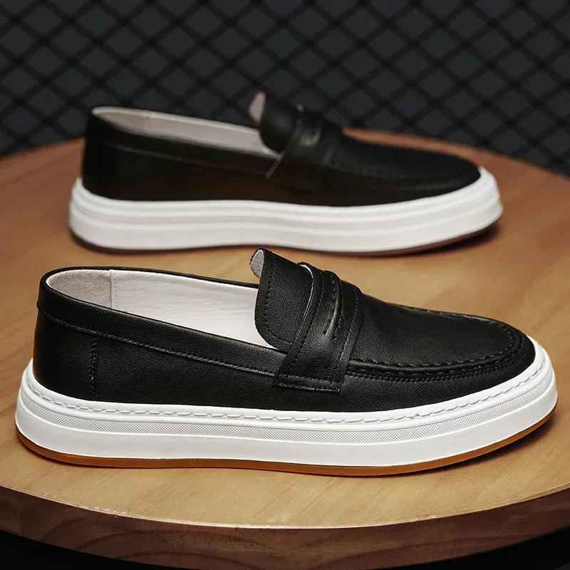 Mocassins en cuir véritable confort