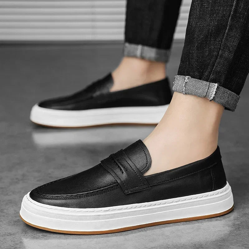 Mocassins en cuir véritable confort