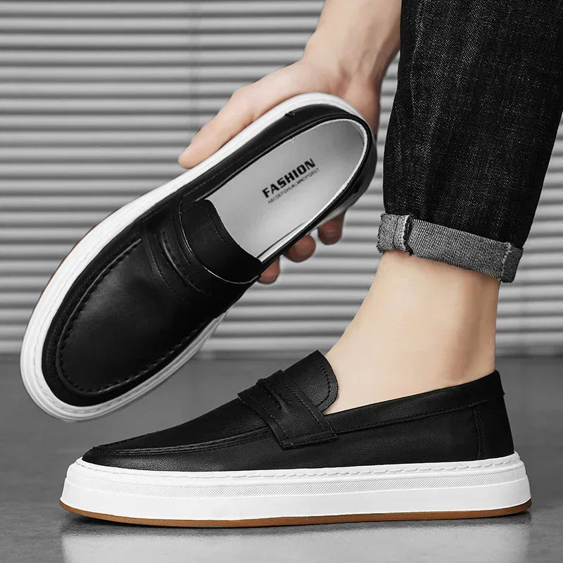Mocassins en cuir véritable confort