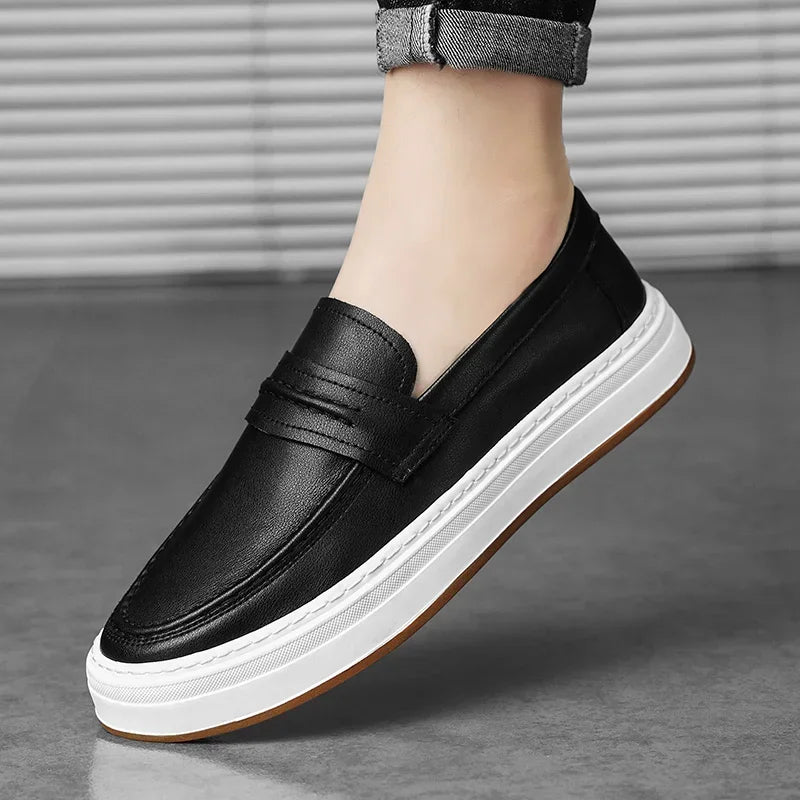 Mocassins en cuir véritable confort