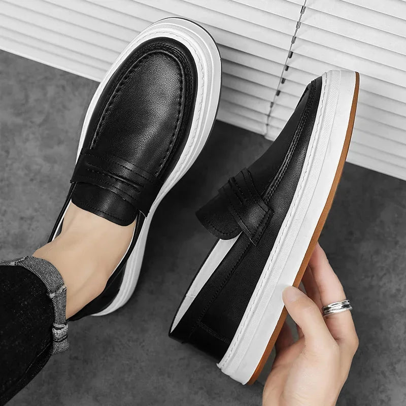 Mocassins en cuir véritable confort