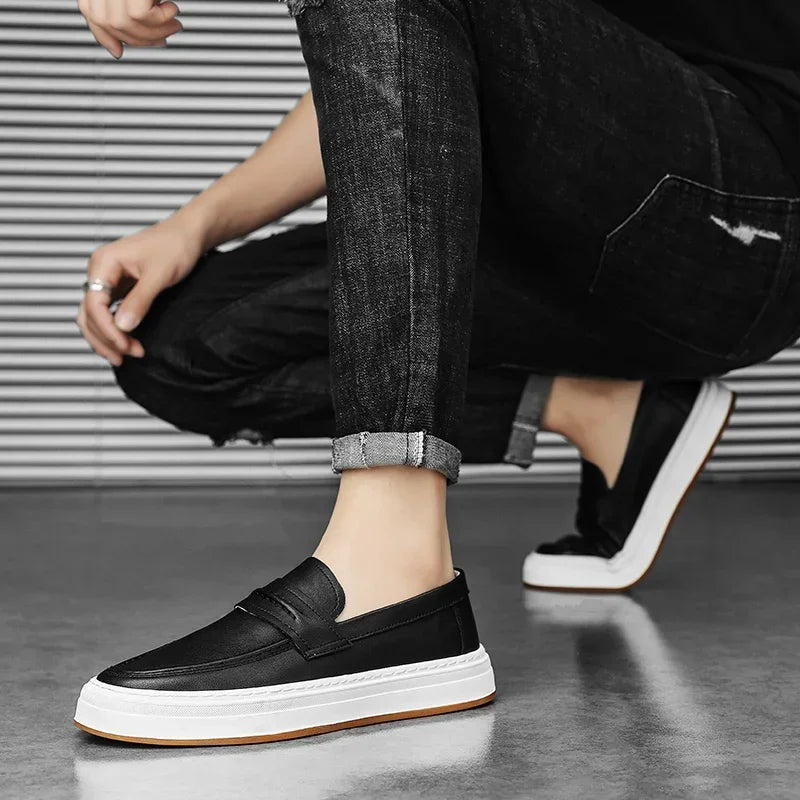 Mocassins en cuir véritable confort