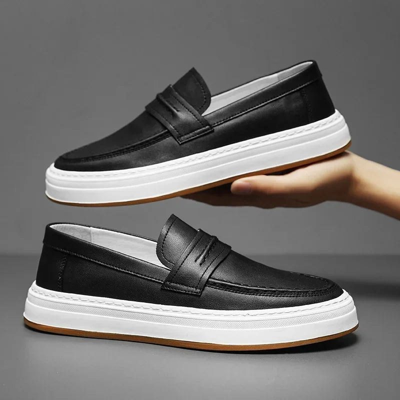 Mocassins en cuir véritable confort