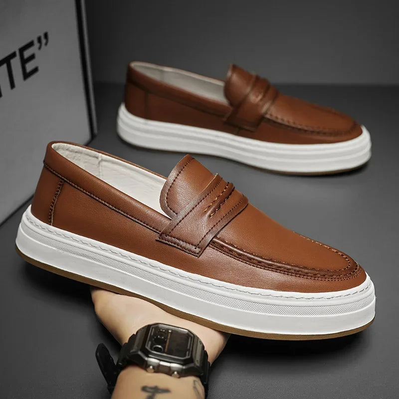 Mocassins en cuir véritable confort