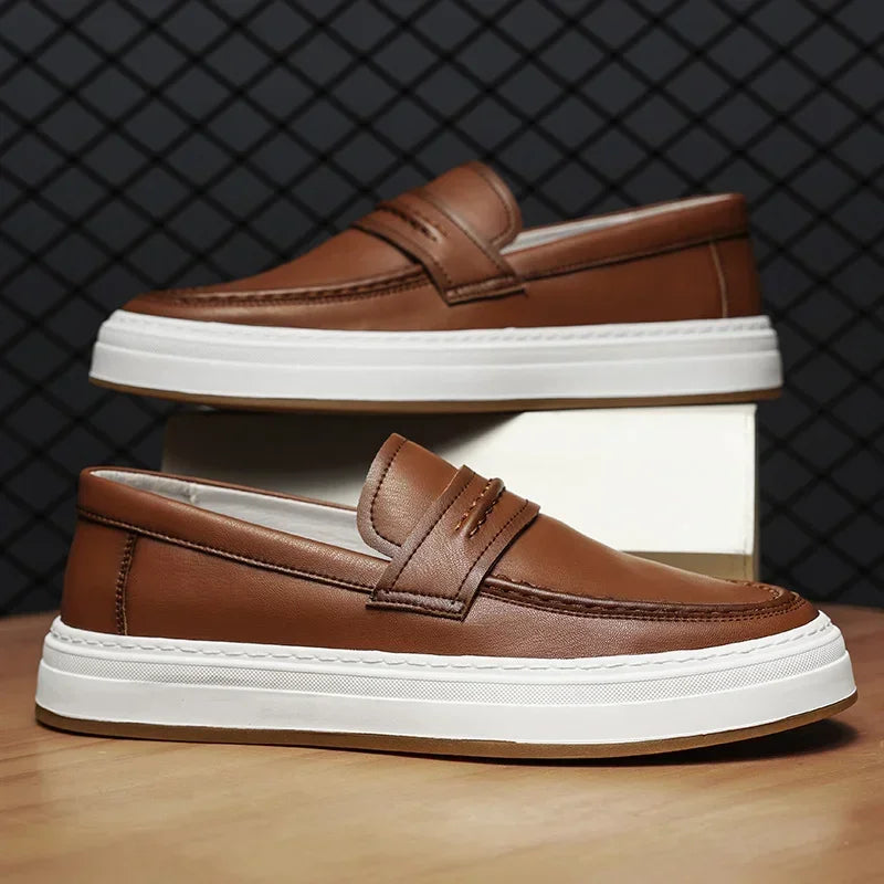 Mocassins en cuir véritable confort