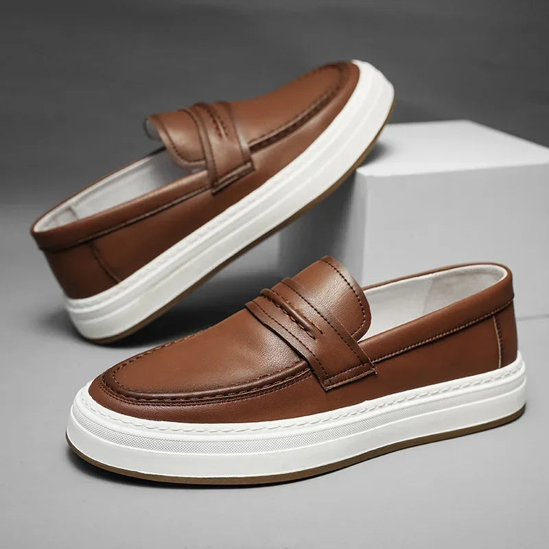 Mocassins en cuir véritable confort