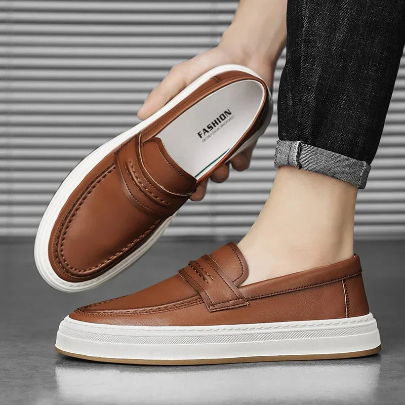 Mocassins en cuir véritable confort