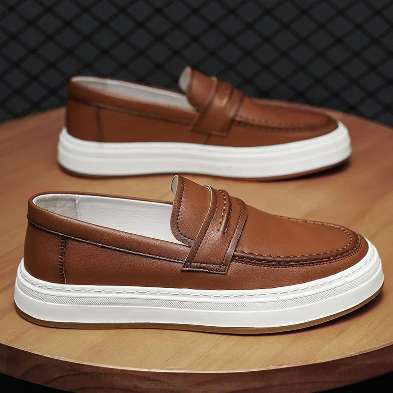 Mocassins en cuir véritable confort