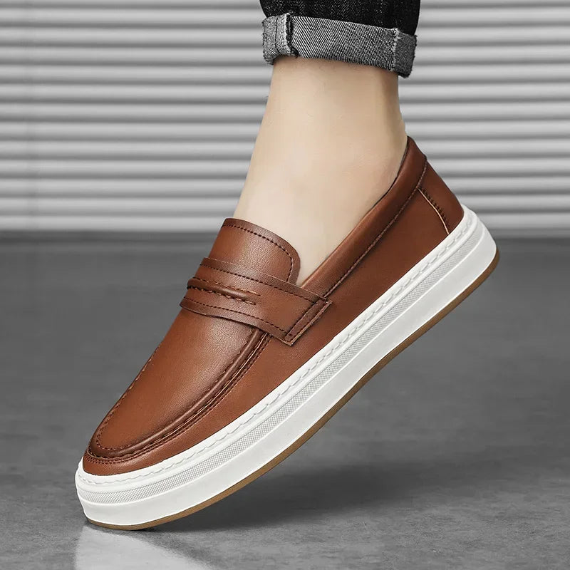 Mocassins en cuir véritable confort