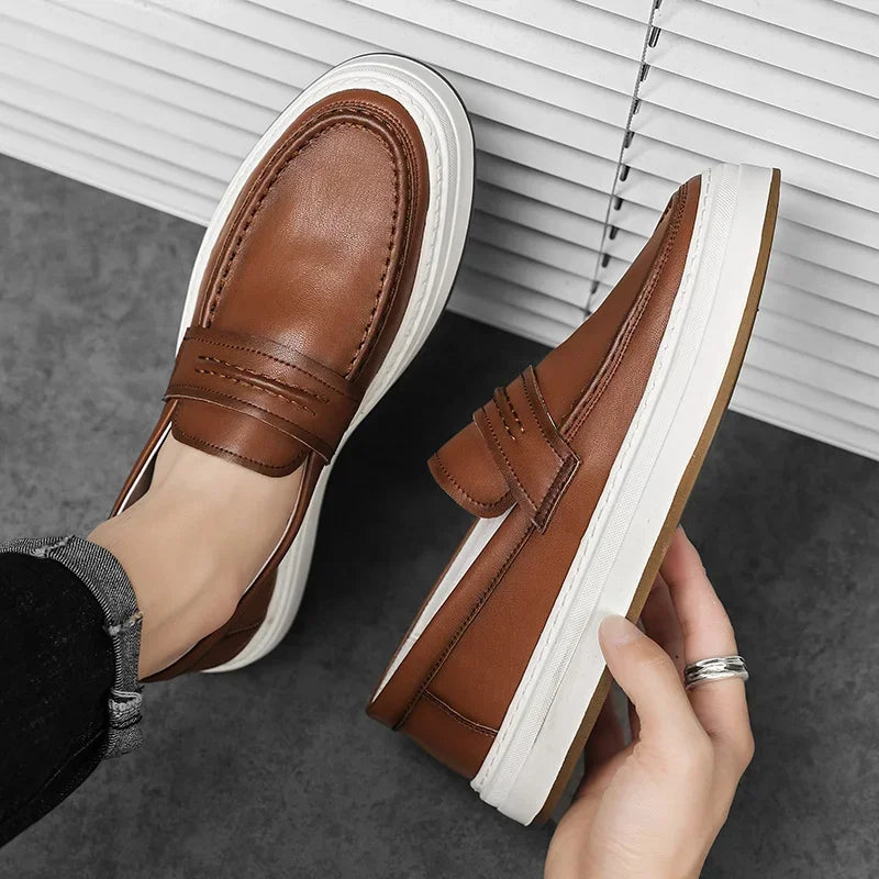 Mocassins en cuir véritable confort