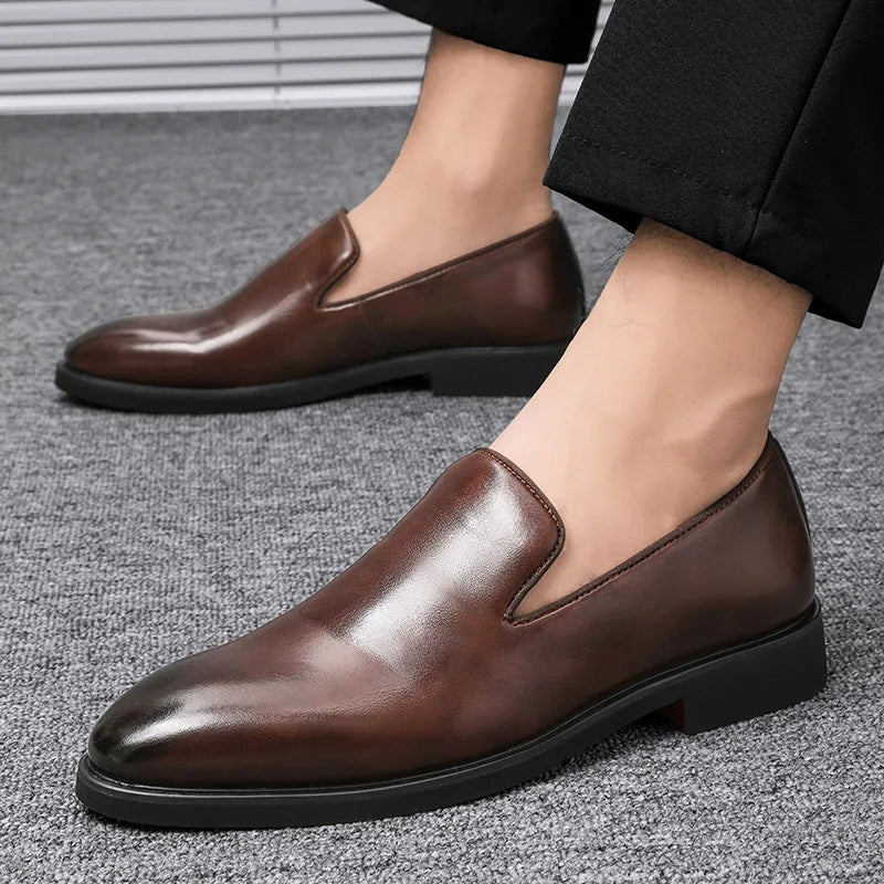 Mocassins en cuir véritable avec semelle rembourrée