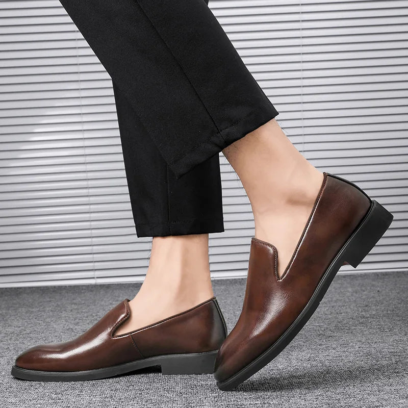 Mocassins en cuir véritable avec semelle rembourrée