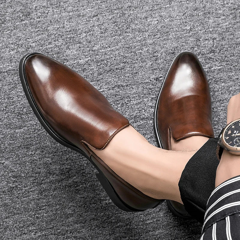 Mocassins en cuir véritable avec semelle rembourrée