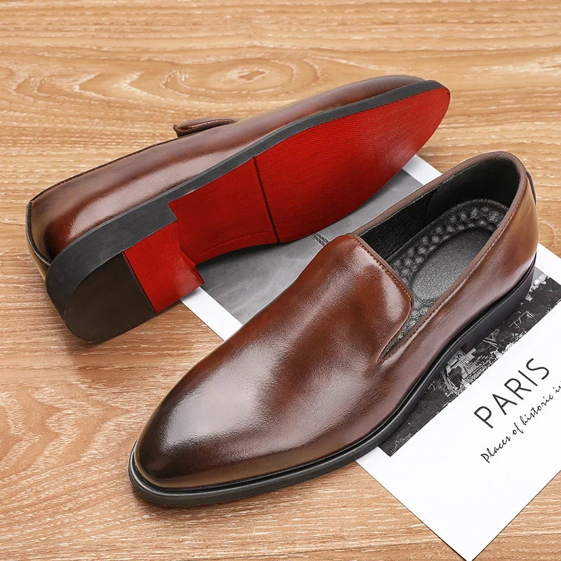 Mocassins en cuir véritable avec semelle rembourrée
