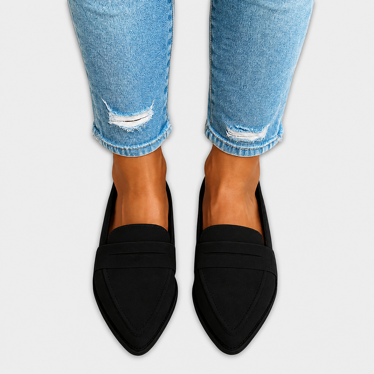 Mocassins en Daim Faits Main - Noir